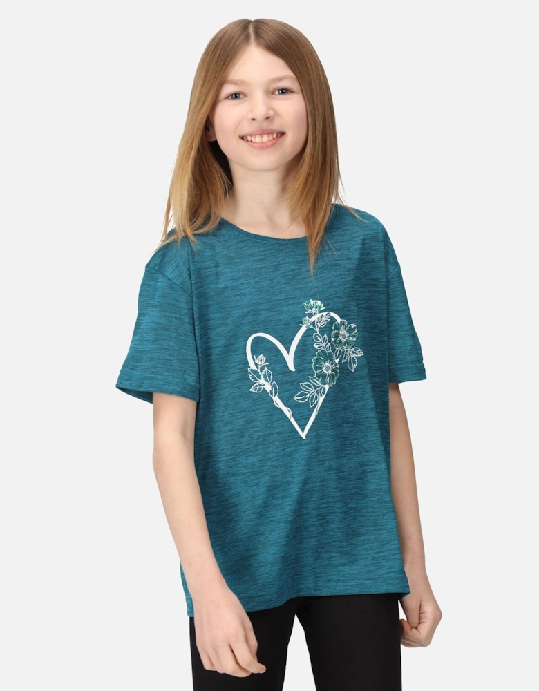 Childrens/Kids Findley Keep Going Heart Marl T-Shirt