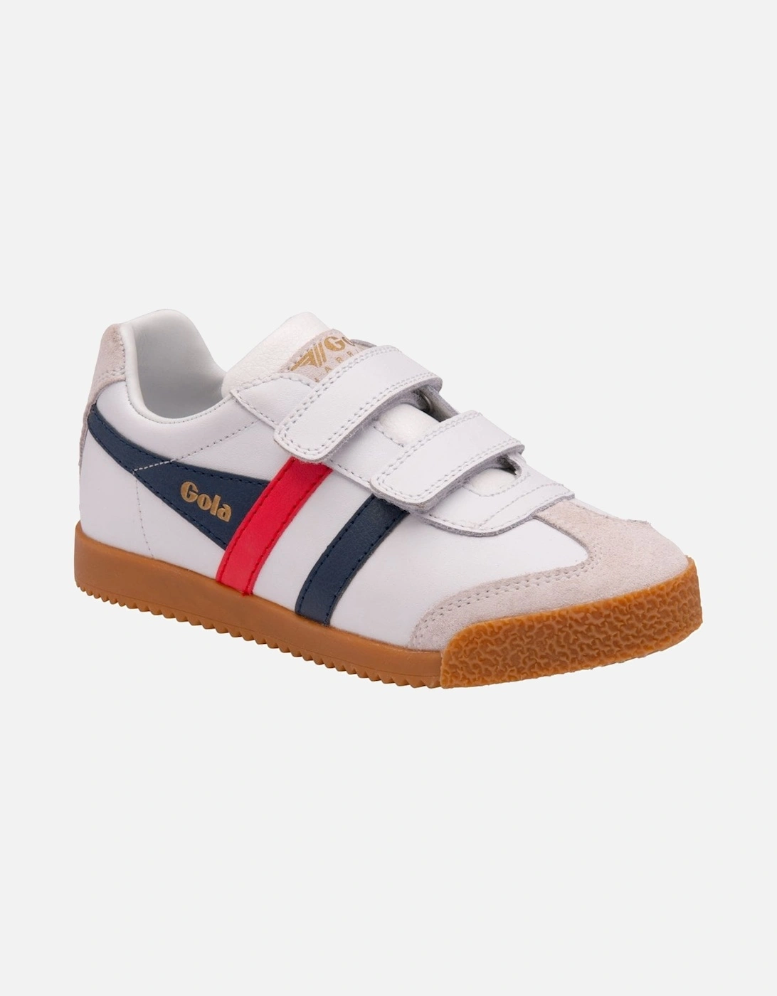 Harrier Leather Riptape Kids Trainers, 5 of 4