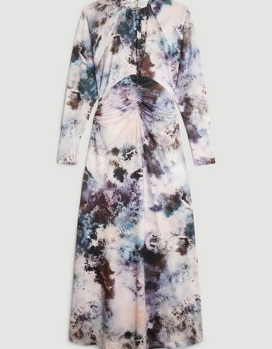 Abstract Print Jersey Crepe Batwing Midaxi Dress