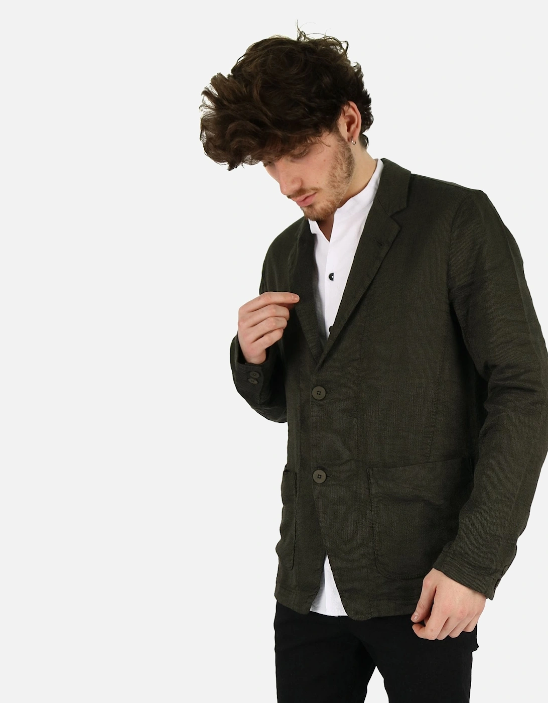 Forest Button Through Black Overshirt