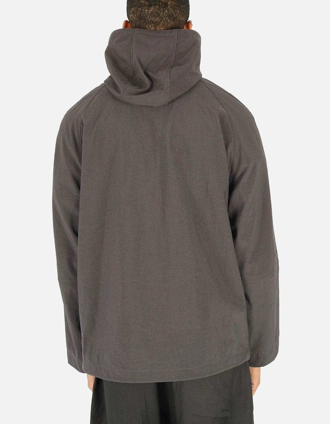 Proximity Black Hooded Pullover Smock Jacket