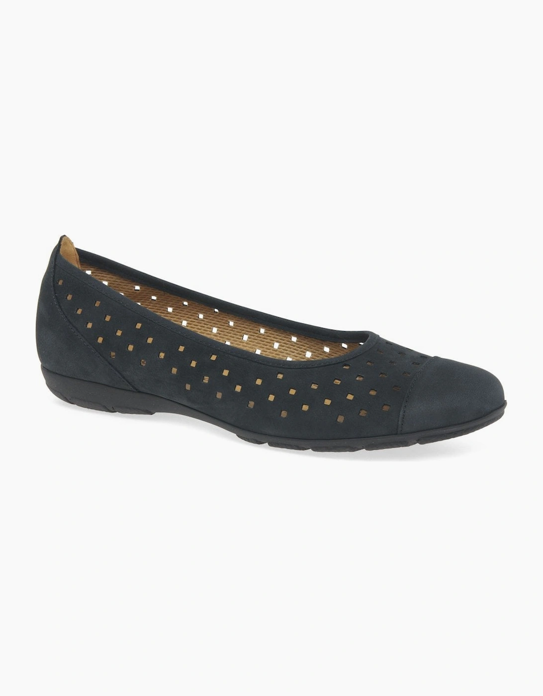 Gabor Women's Ruffle Womens Punched Detail Casual Shoes - Black - Size: 7
