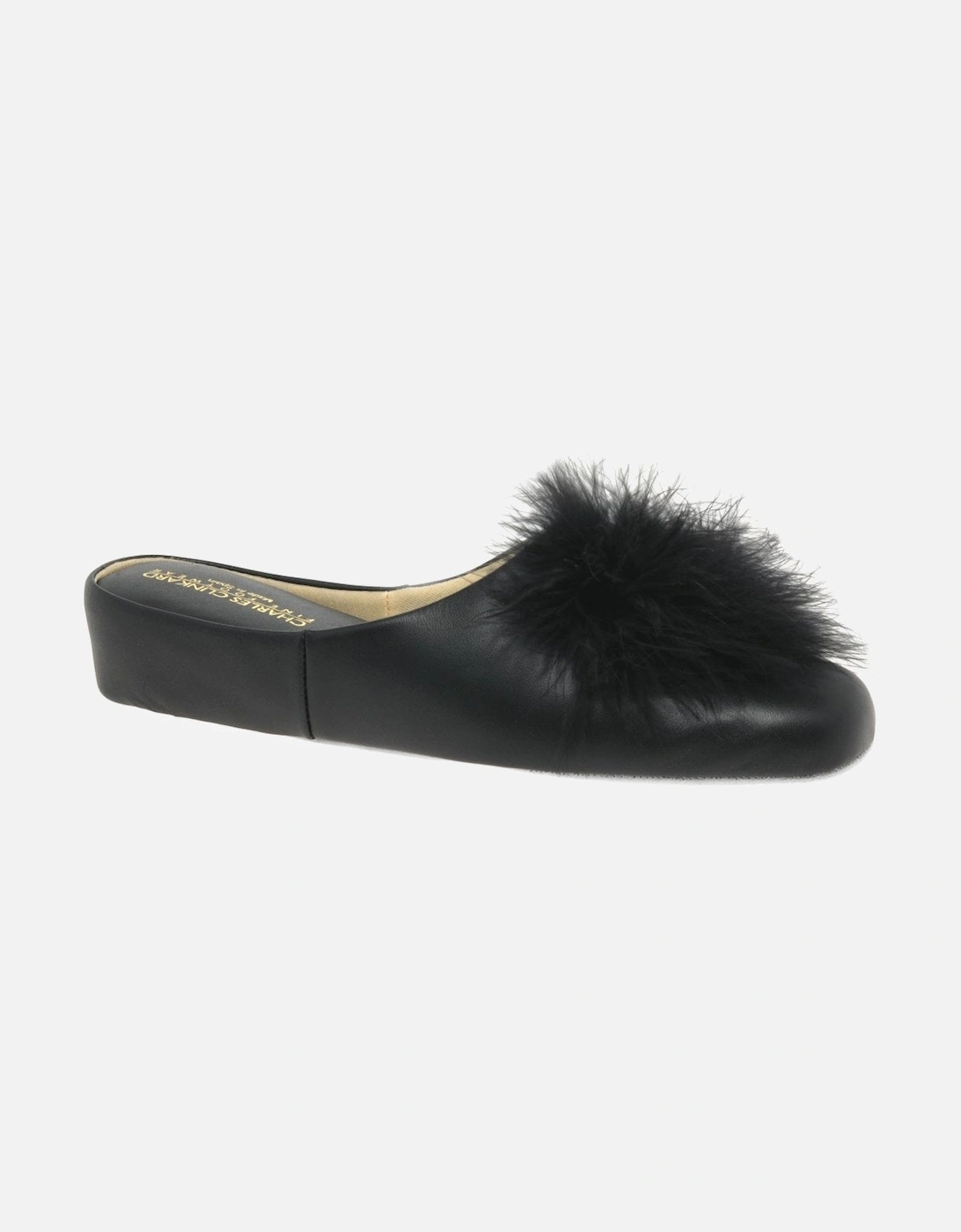 Relax Slippers Women's Pom-Pom II Leather Slipper - Black - Size: 8/8