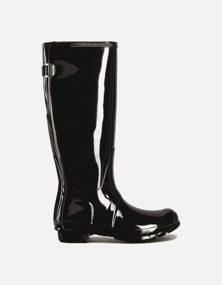 Tall Back Adjustable Gloss Womens Wide Fit Wellingtons