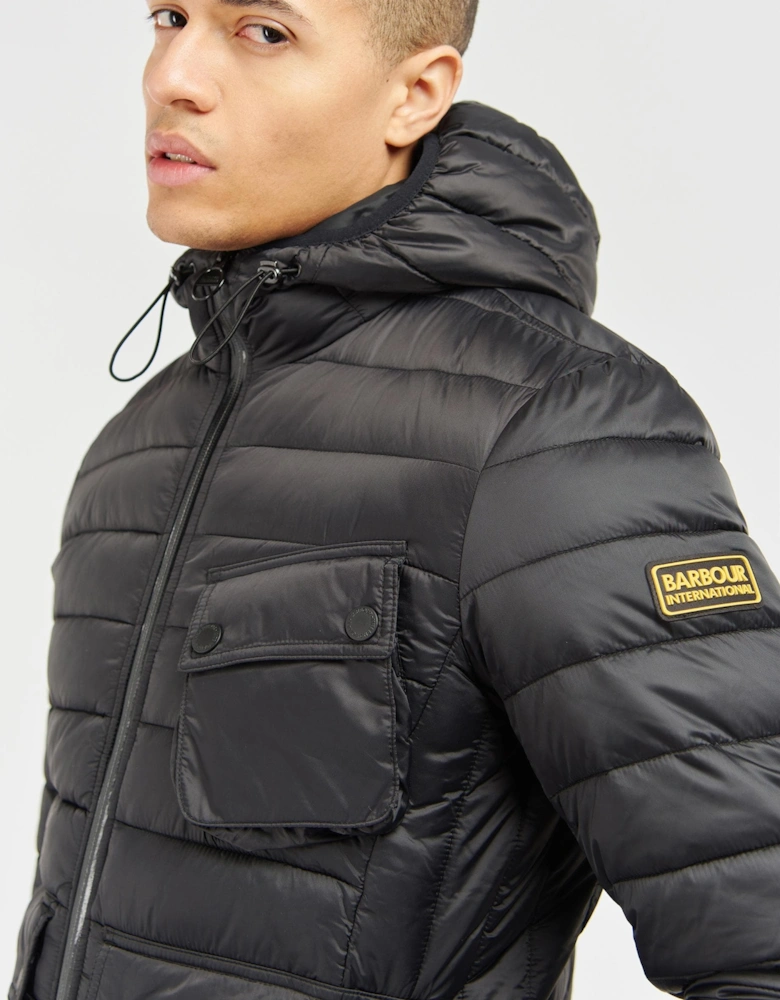 Racer Ouston Mens Hooded Quilted Jacket