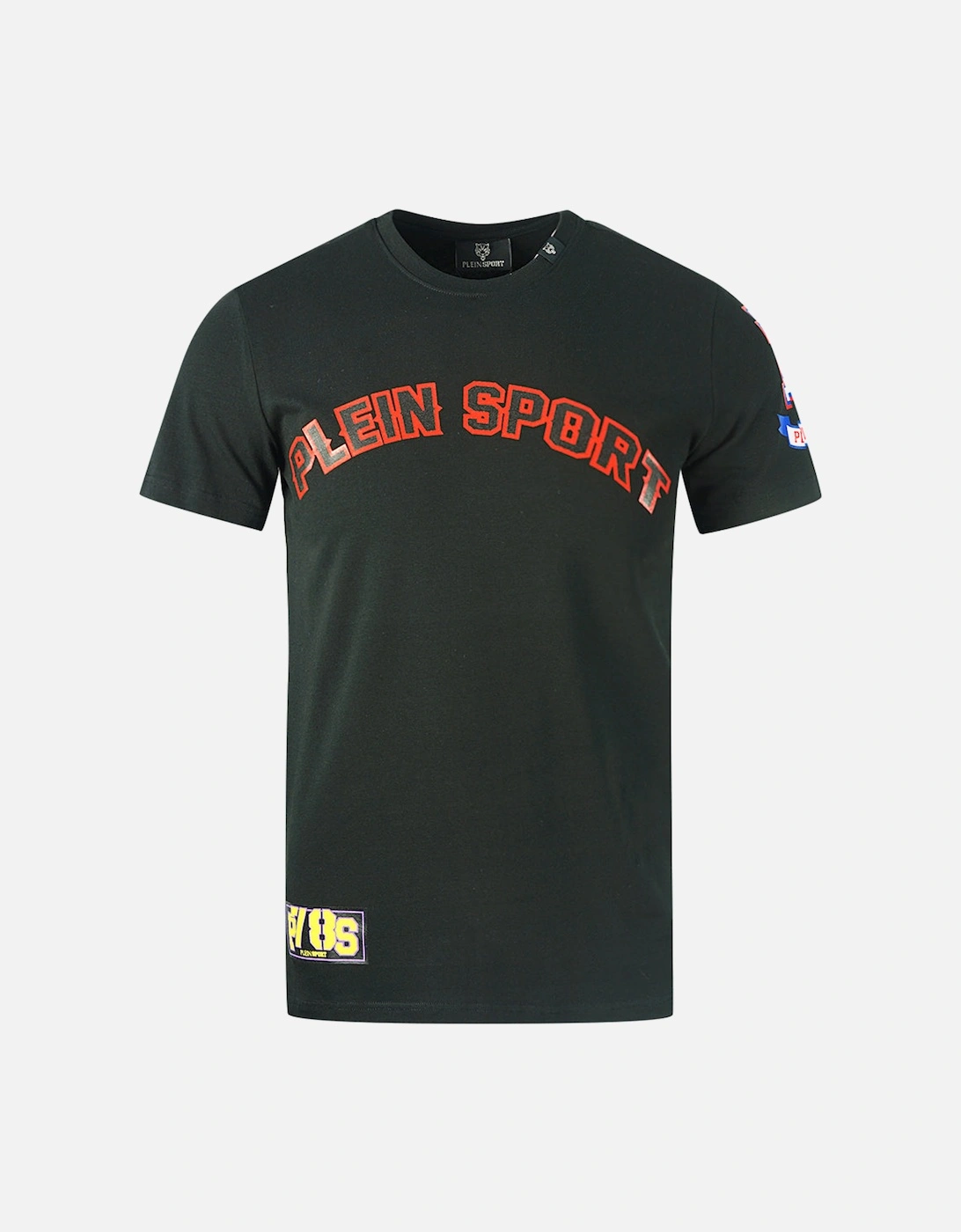 Plein Sport Multi Colour Logos Black T-Shirt, 3 of 2