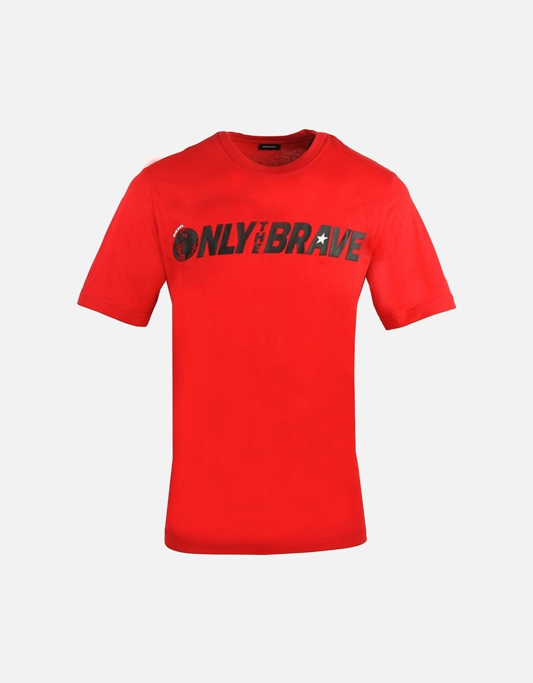 Diesel T-Just-SV Only The Brave Logo Red T-Shirt, 3 of 2
