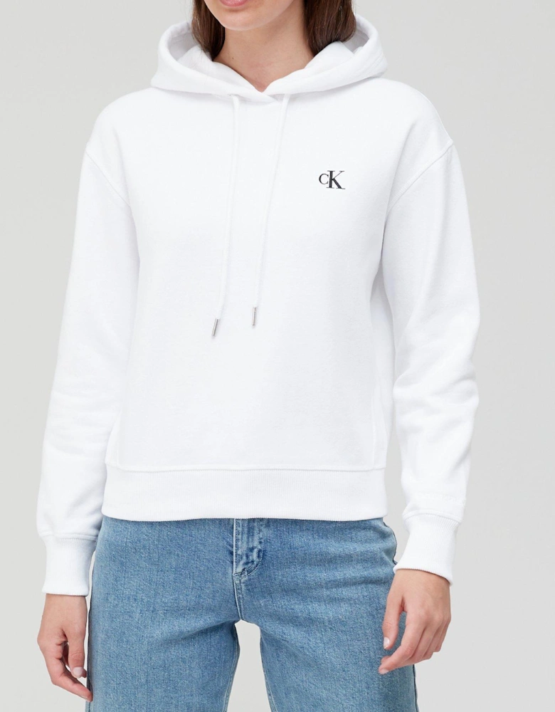 Embroidery Hoodie - White