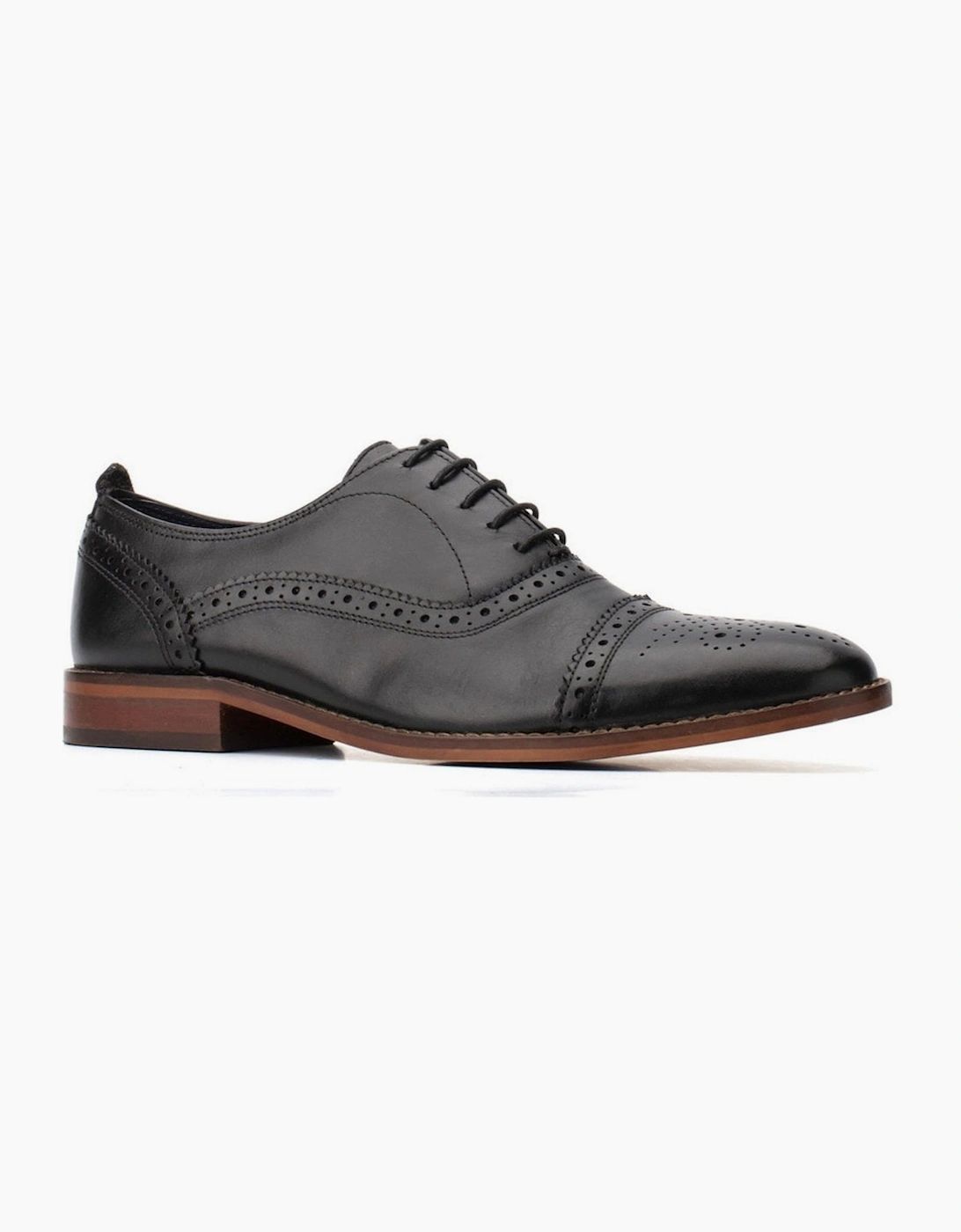 Base Men's Black Cast Waxy Brogues - Size: 11