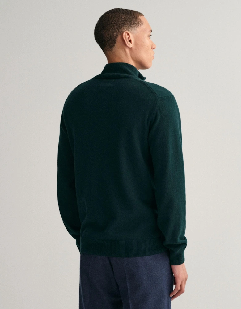 Mens Superfine Lambswool Half Zip Cardigan