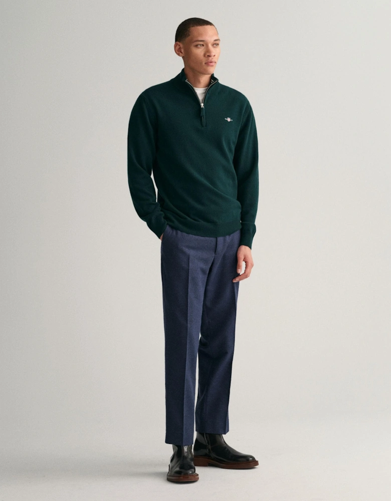 Mens Superfine Lambswool Half Zip Cardigan