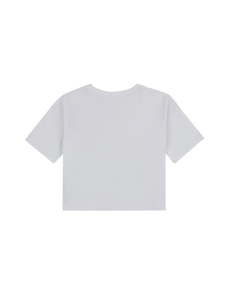 Girls Boxy Crop Short Sleeve T-shirt - White