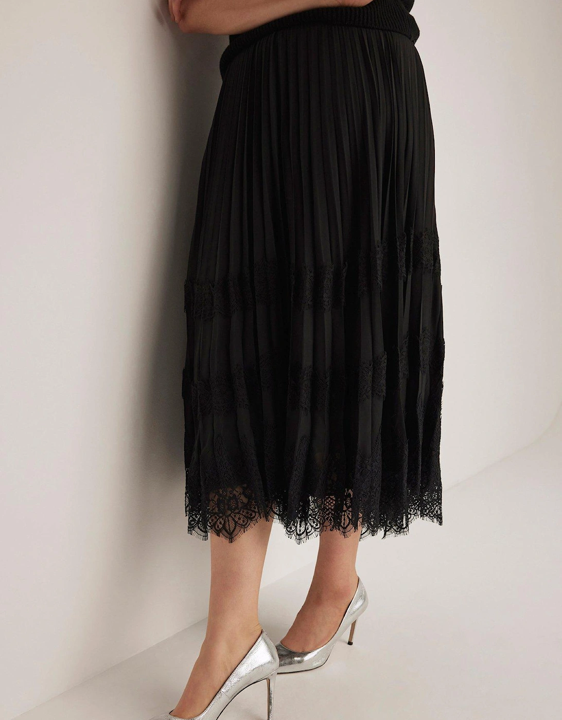 Black Pleated Midi Skirt, 2 of 1