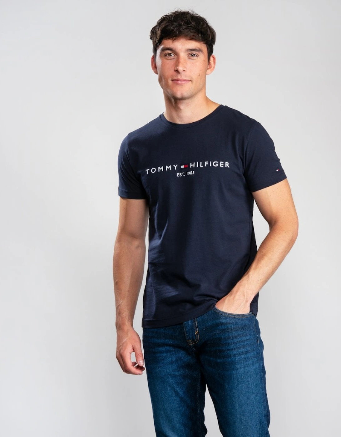 Tommy Hilfiger Men's Navy Core Tommy Logo Tee - - : 42/Regular Xl