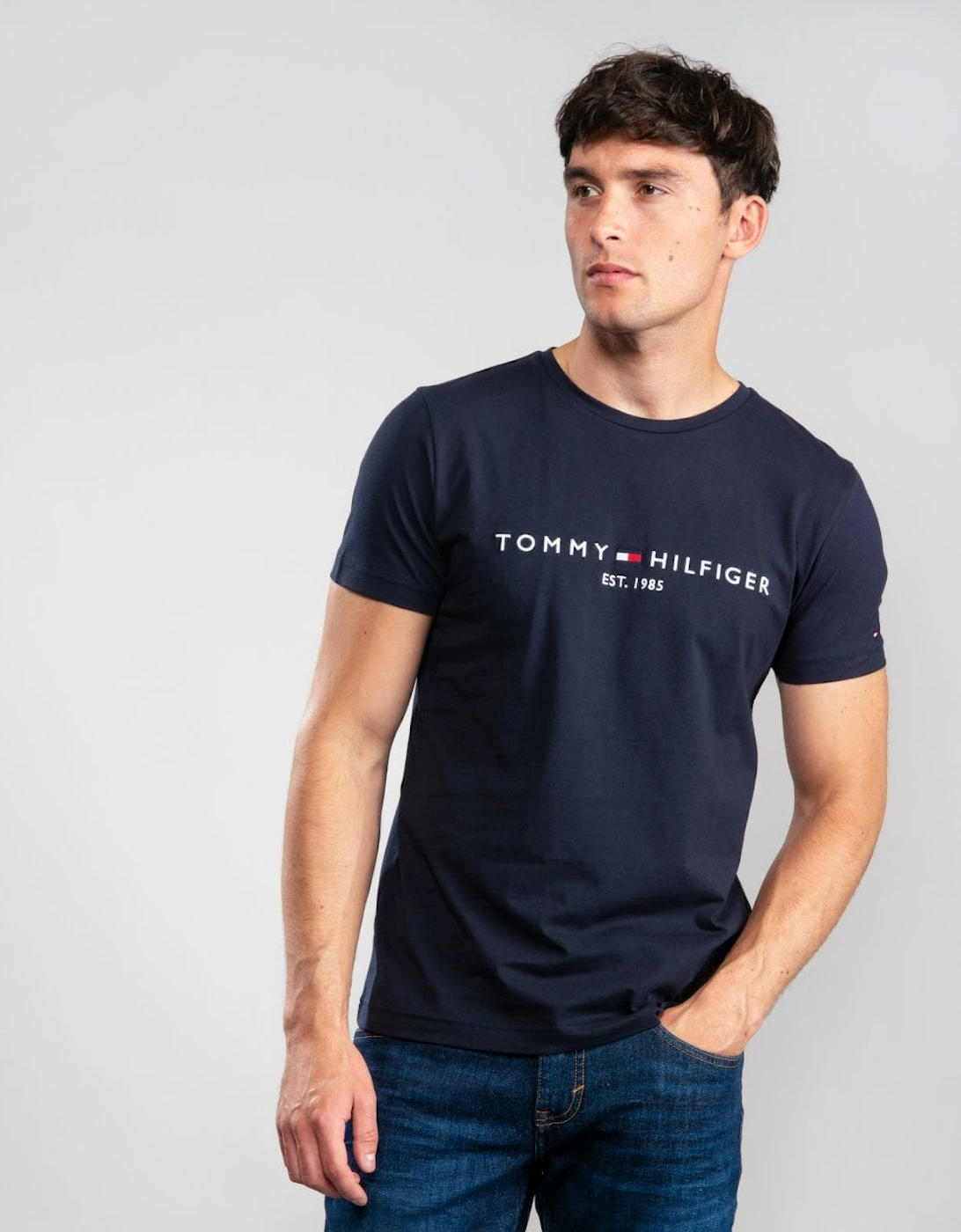 Tommy Hilfiger Men's Navy Core Tommy Logo Tee - - Size: 38/Regular