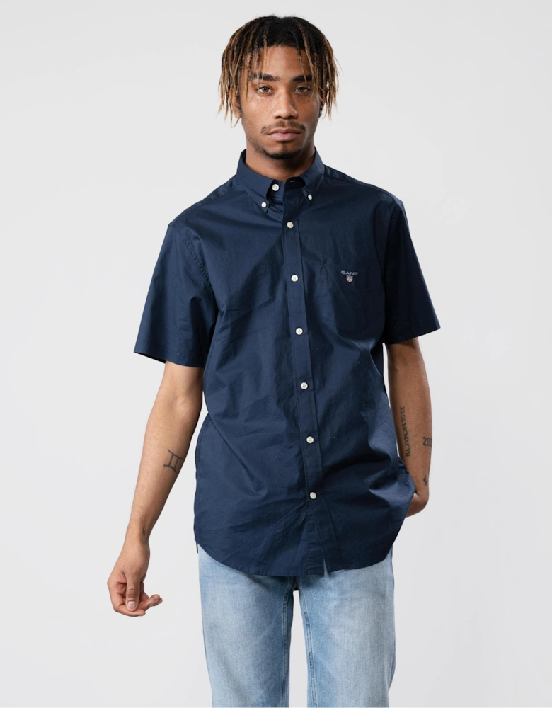 Regular Broadcloth Short Sleeve Button Down Mens Shirt