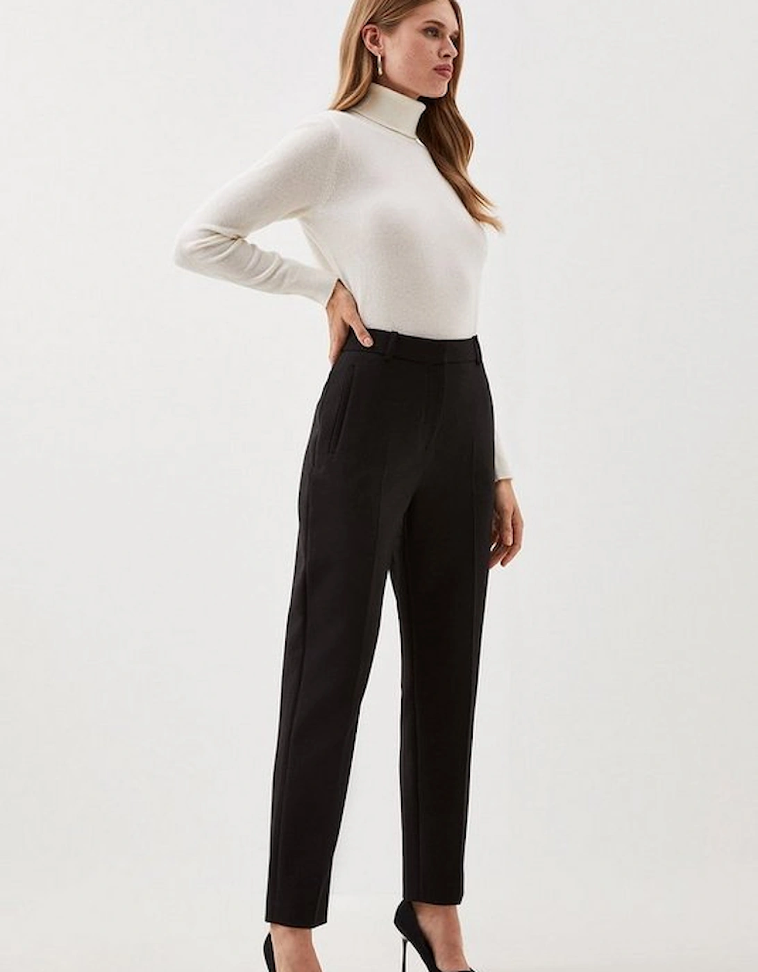 Petite Tailored Compact Stretch Slim Leg Tailored Trouser, 5 of 4