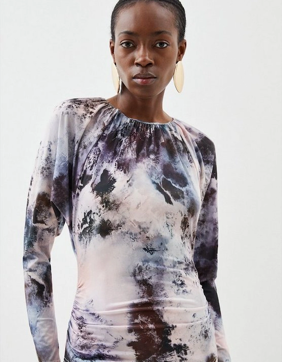 Abstract Print Jersey Crepe Batwing Top, 5 of 4