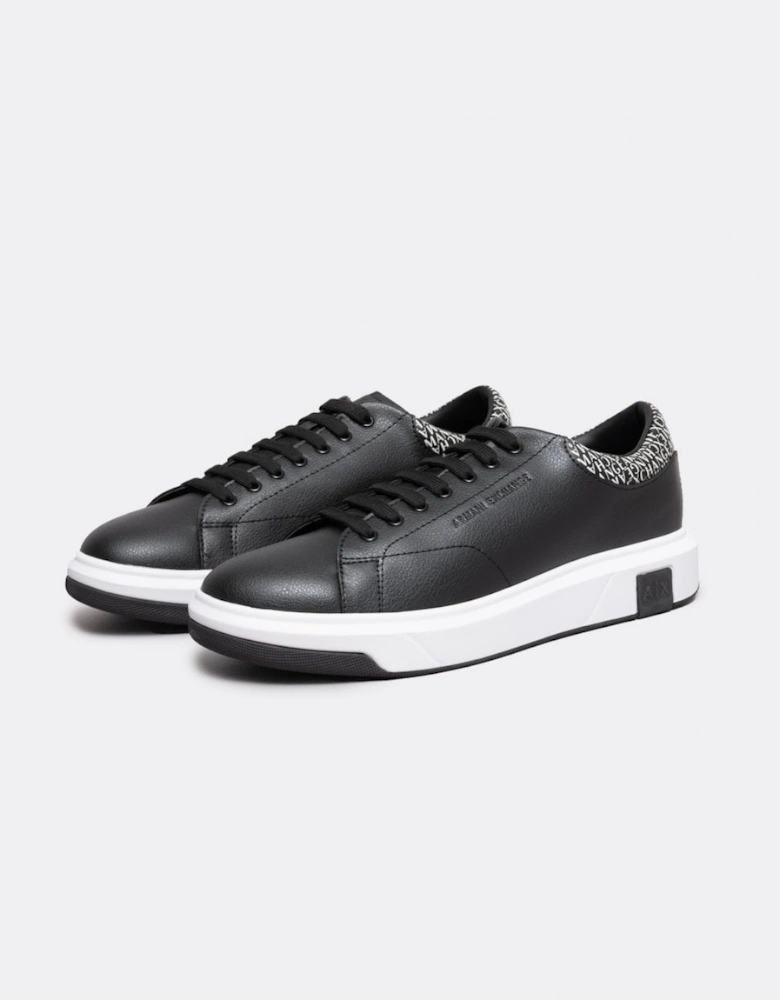 Mens Leather Tennis Shoes With AOP Detail