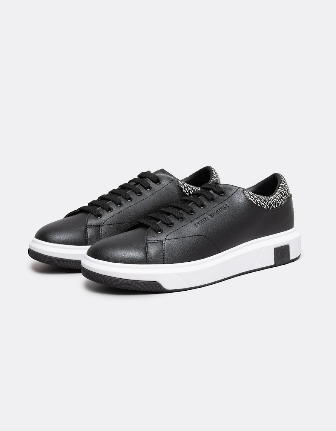Mens Leather Tennis Shoes With AOP Detail, 7 of 6