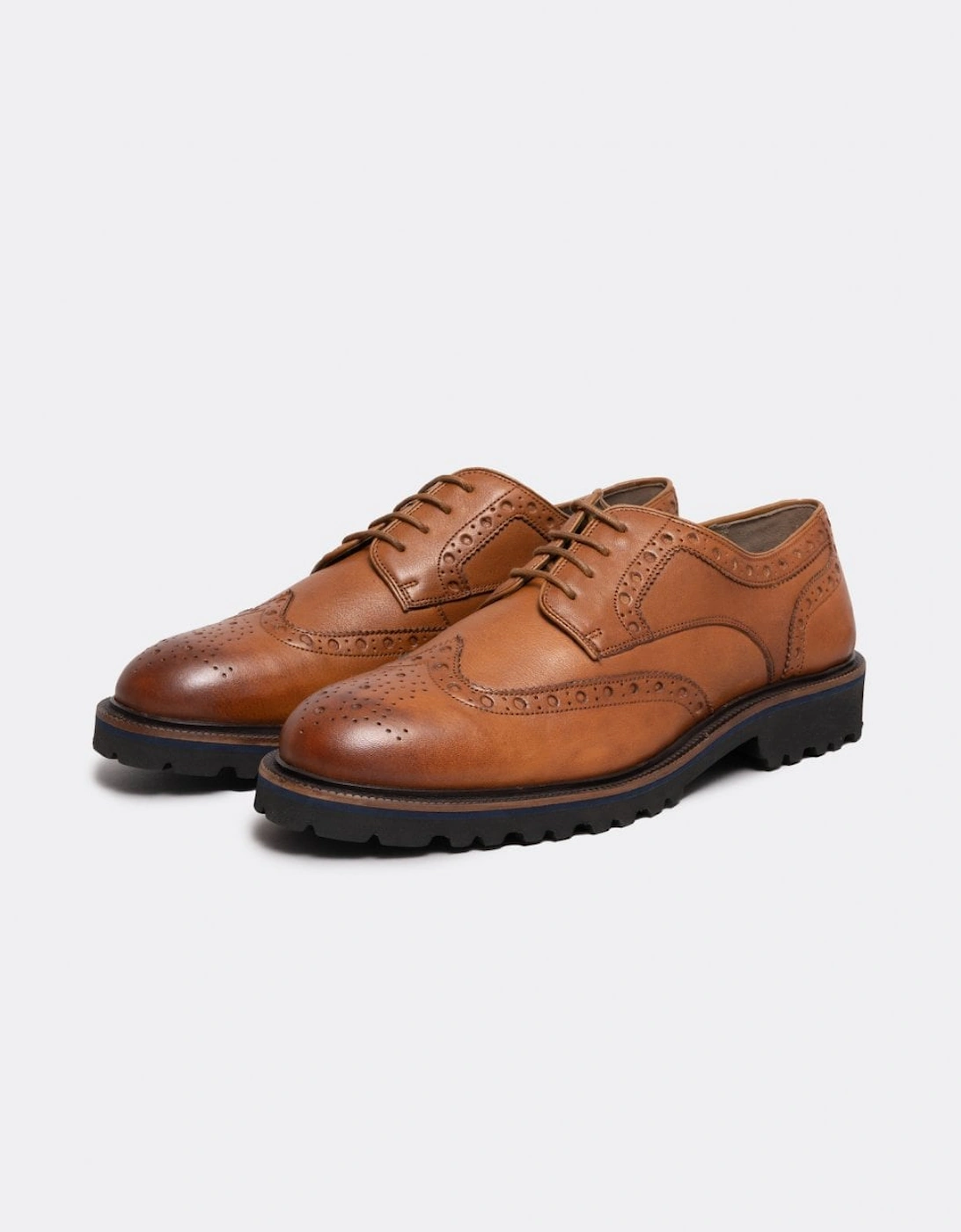 Finstock Mens Milled Calf Leather Lightweight Brogues, 7 of 6