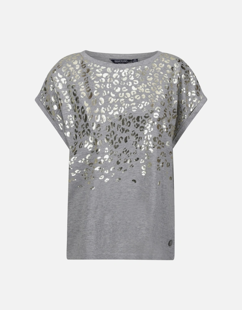 Womens/Ladies Roselynn Leopard Print Marl T-Shirt