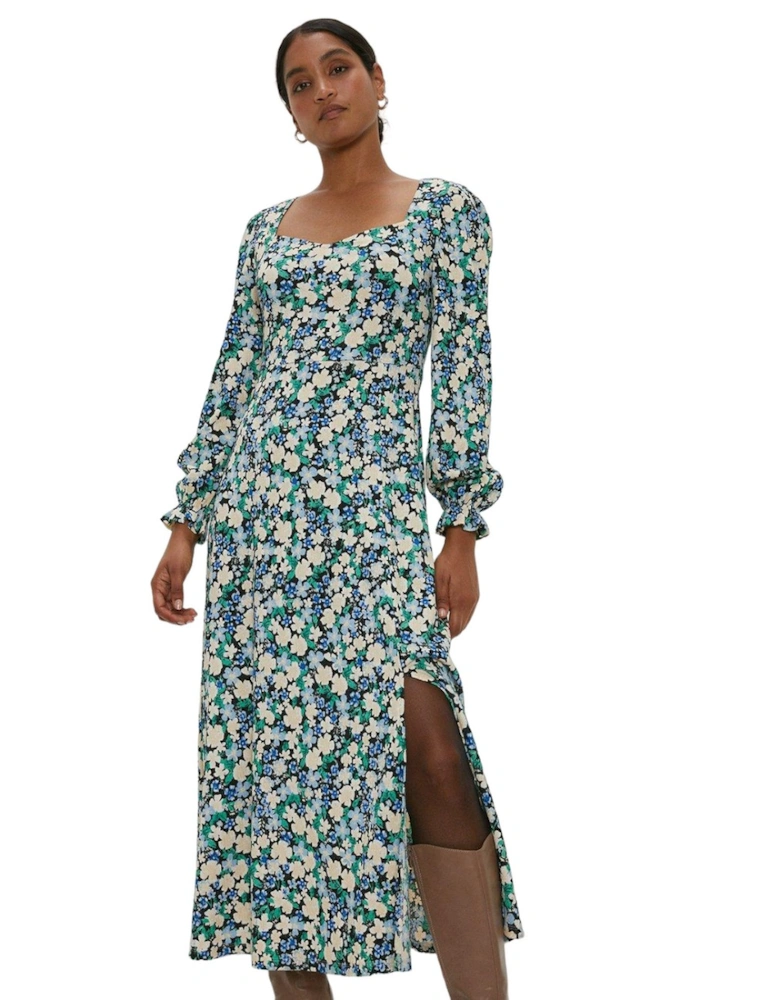 Womens/Ladies Floral Sweetheart Midi Dress