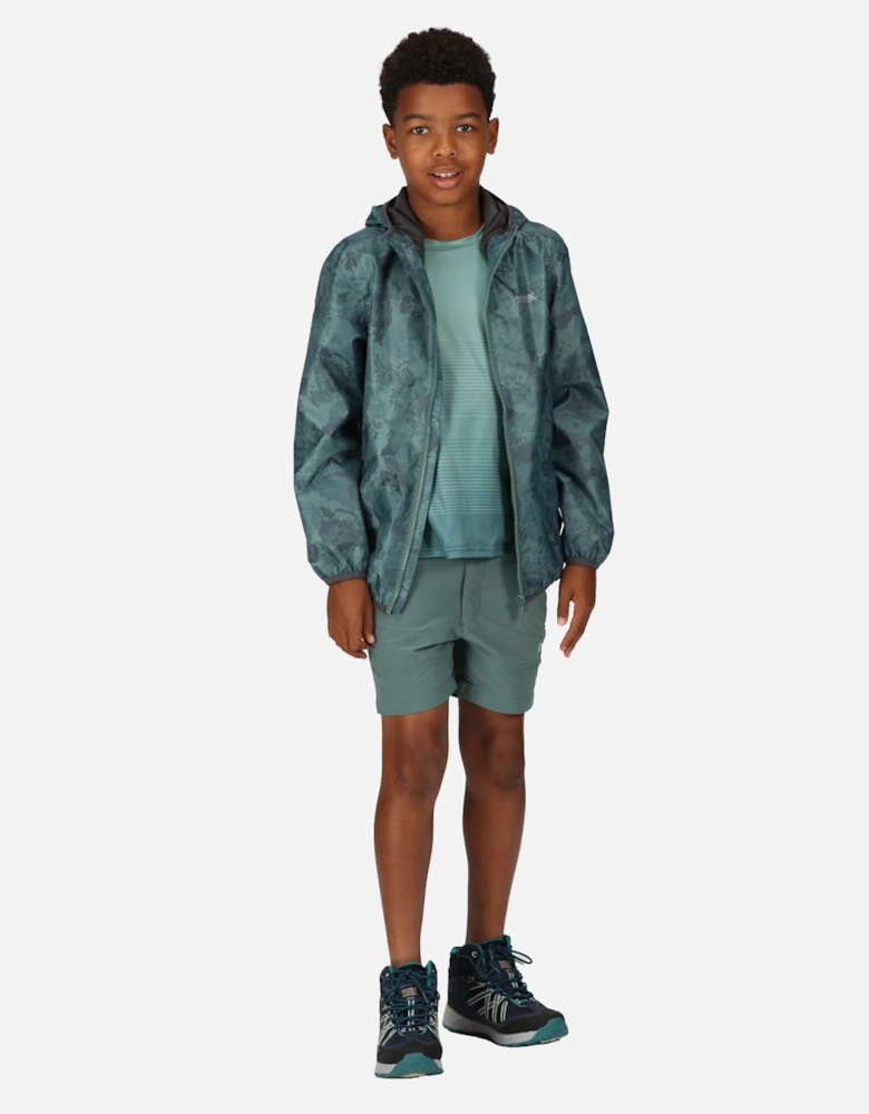 Childrens/Kids Lever Printed Packaway Waterproof Jacket