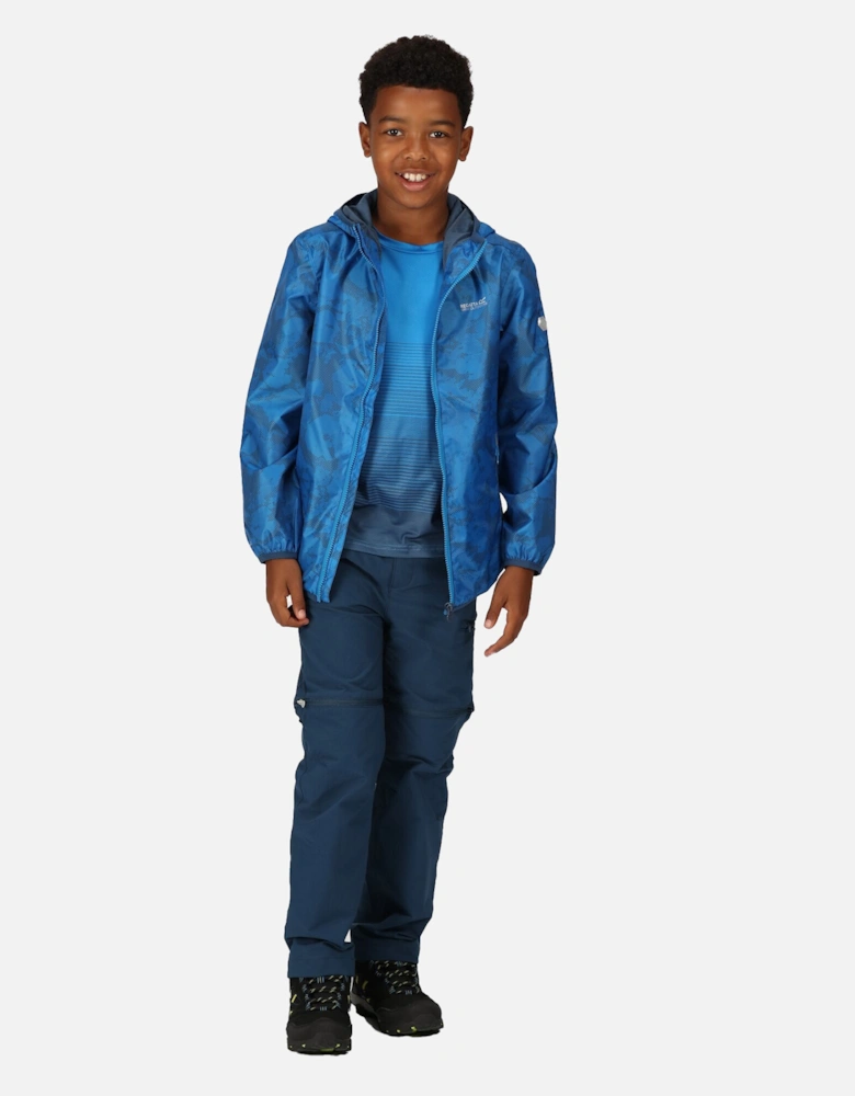 Childrens/Kids Lever Printed Packaway Waterproof Jacket