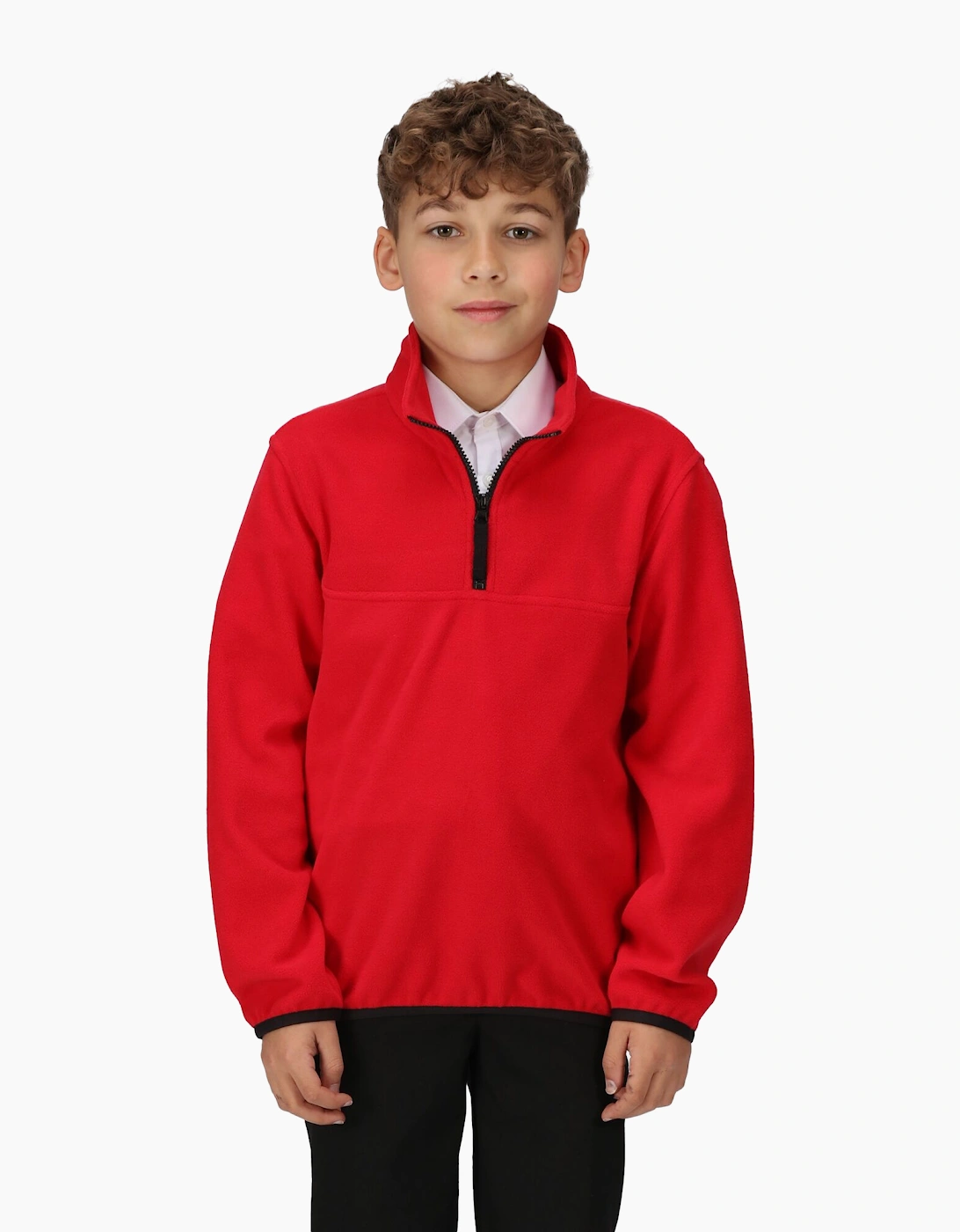 Boy's Regatta Professional Childrens/Kids Microfleece Half Zip Fleece Top - Red - Size, 11 Years/12 Years