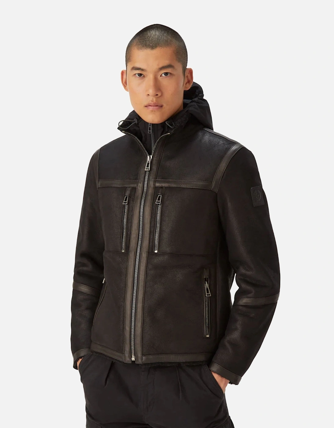 Tundra Shearling Black Leather Jacket