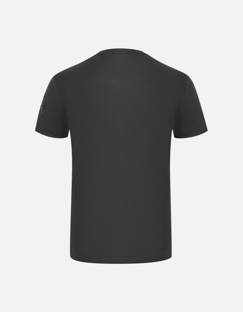 Brand Embossed Logo Black T-Shirt