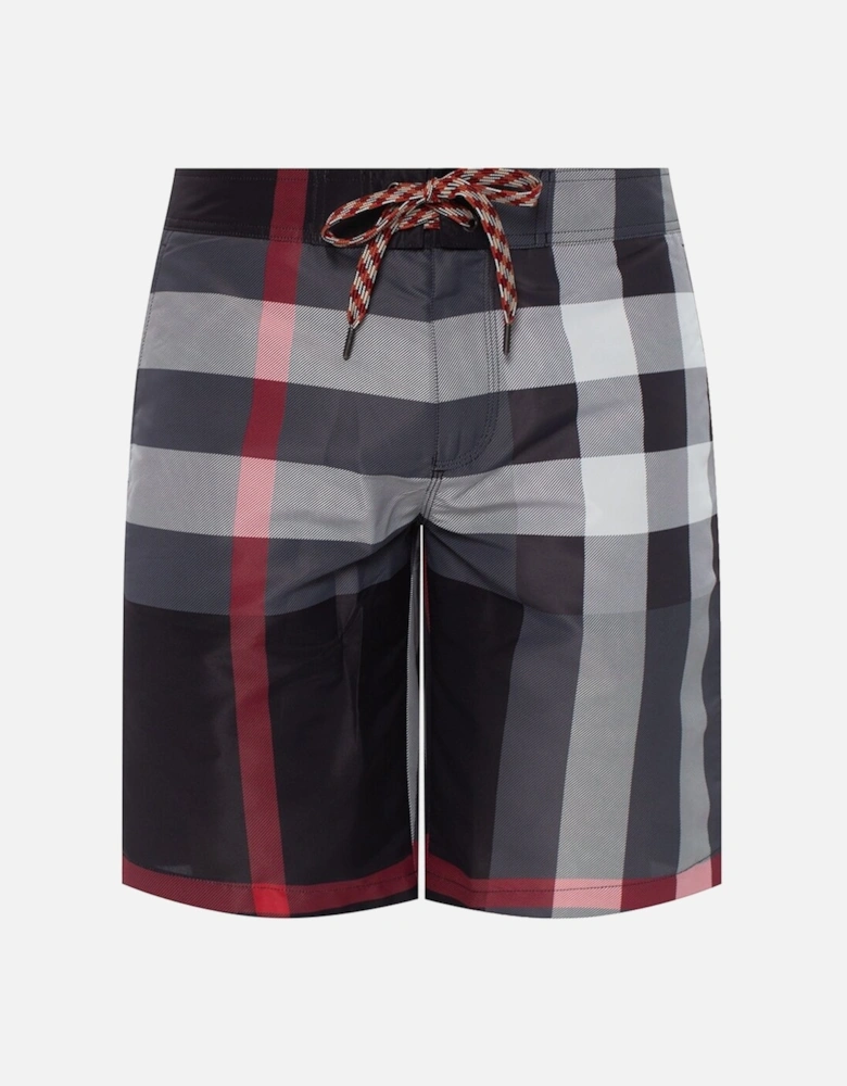 Grey Checkered Swim Shorts