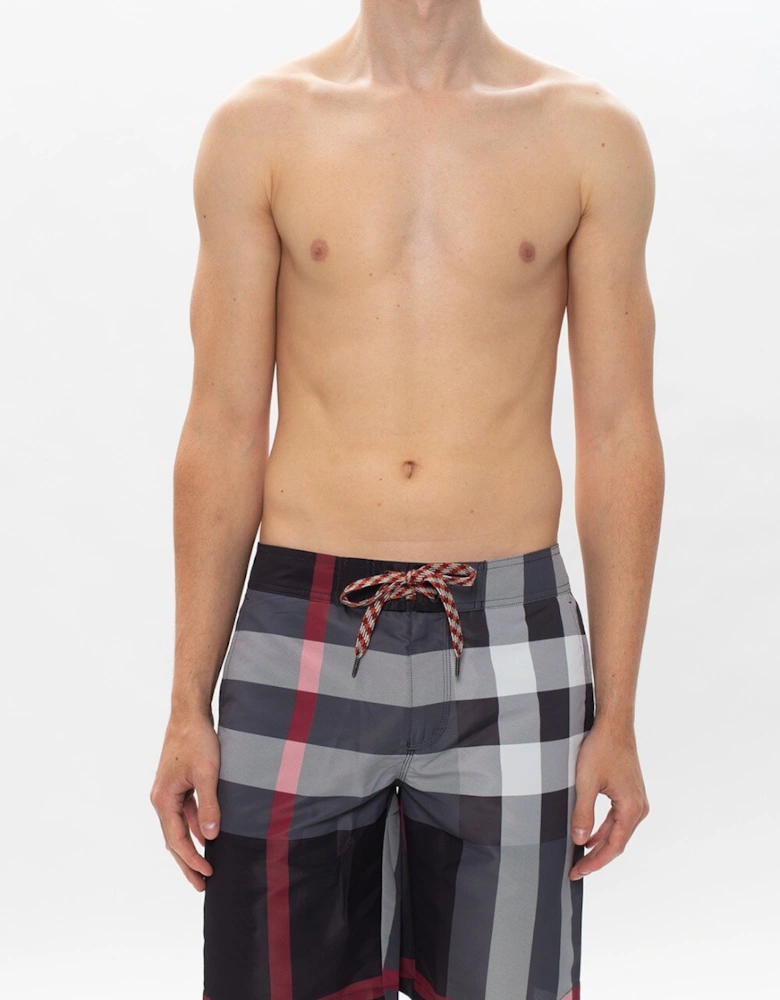 Checkered Swim Shorts in Grey