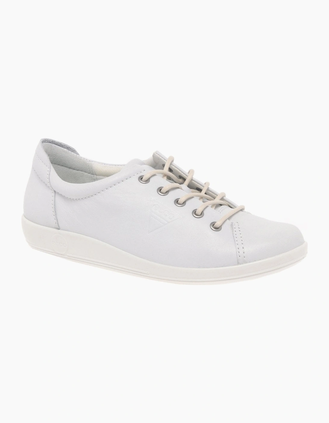 Ecco Women's White Soft 2 Lace Casual Shoes - Size: 8