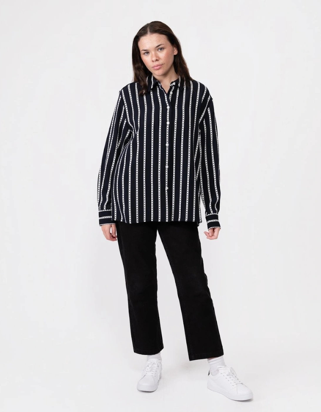 Argyle Stripe Womens Relaxed Fit Shirt