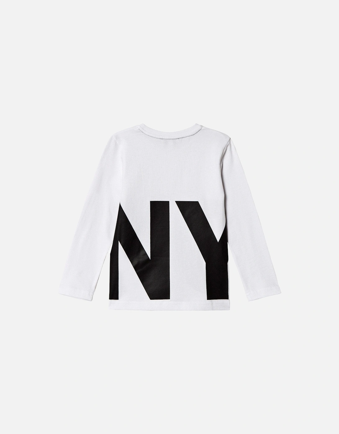 Boys Logo Print Long Sleeve T-Shirt White