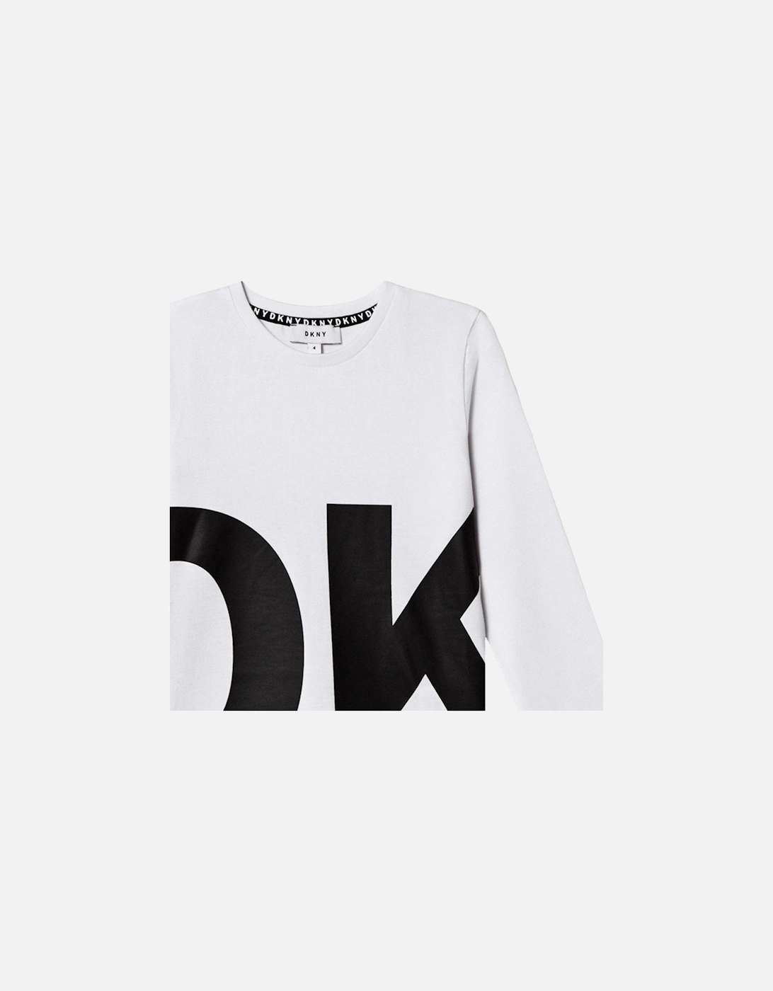 Boys Logo Print Long Sleeve T-Shirt White