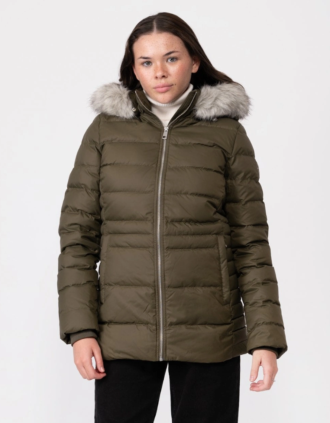 Tyra Faux Fur Womens Poly Down Jacket