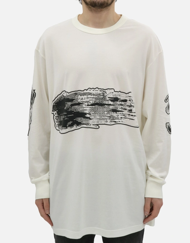 Oversized Graphic Off White LS Tee