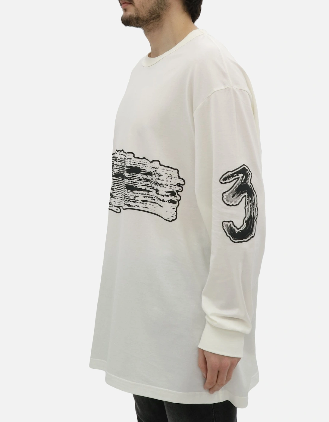 Oversized Graphic Off White LS Tee