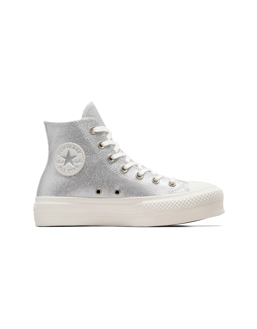 Chuck Taylor All Star Sparkle Party Lift Trainers - Silver, 7 of 6