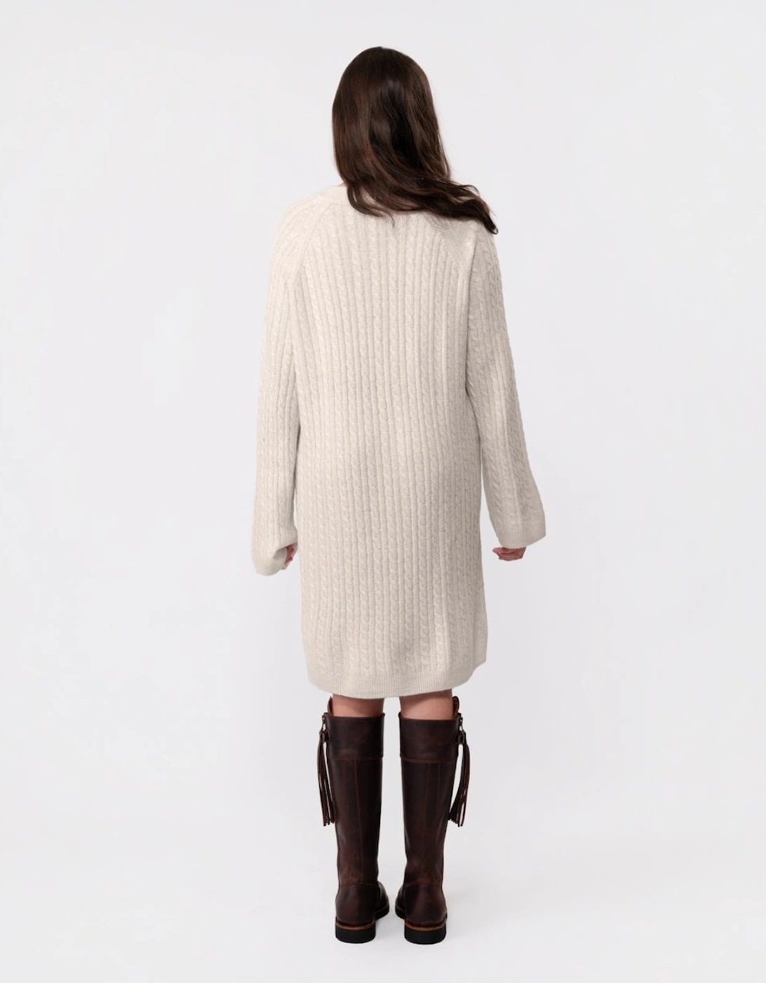 Cable Knit Womens Sheer Jumper Dress