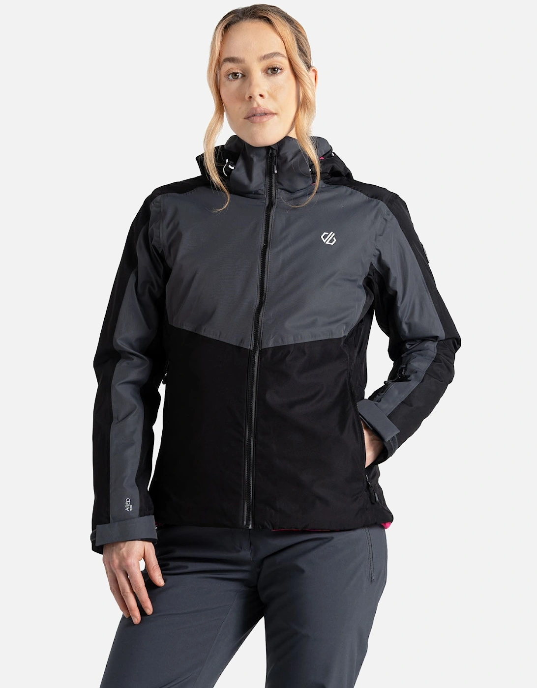 Womens Climatise Waterproof Thermal Ski Jacket - Ebony Grey, 8 of 7