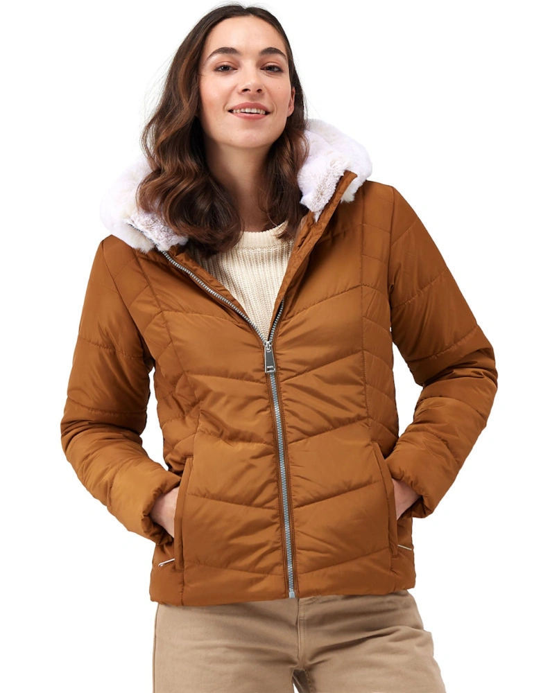 Womens Wildrose Baffled Water Repellent Jacket - Rubber