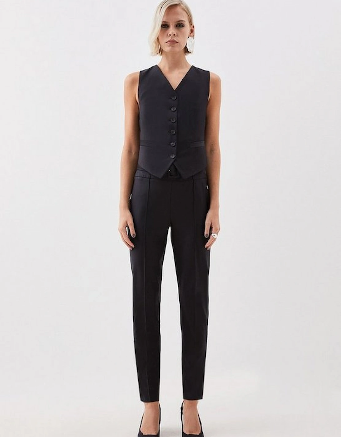 The Founder Petite Wool Blend Belted Slim Trousers, 4 of 3
