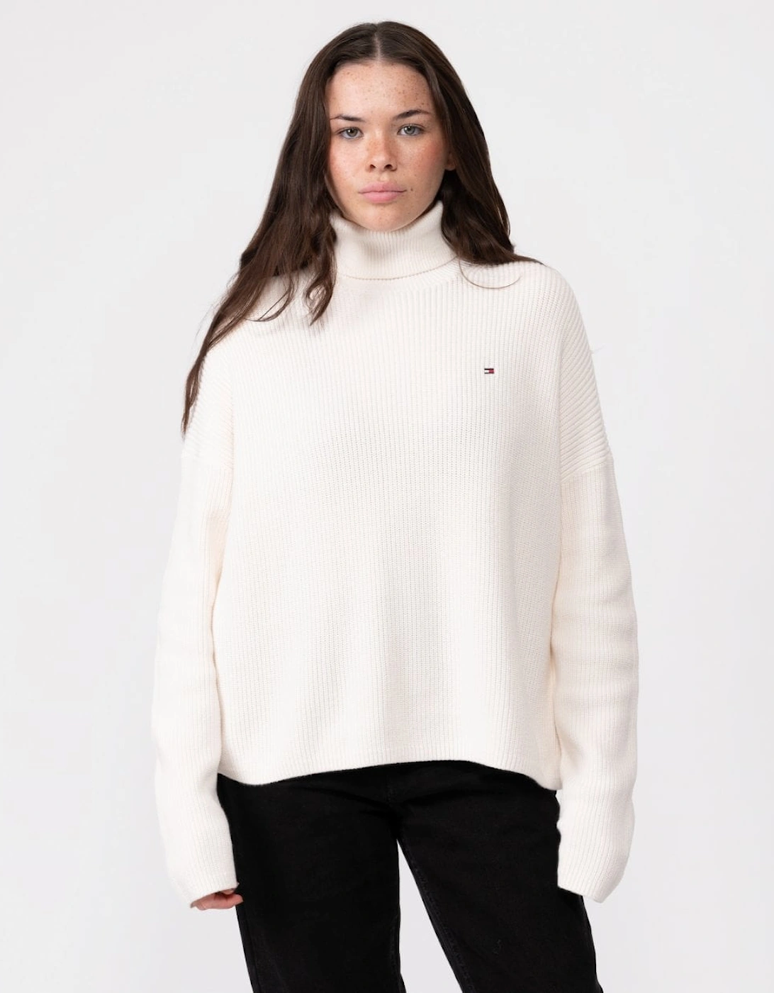 Cotton Womens Funnel-Neck Jumper, 5 of 4