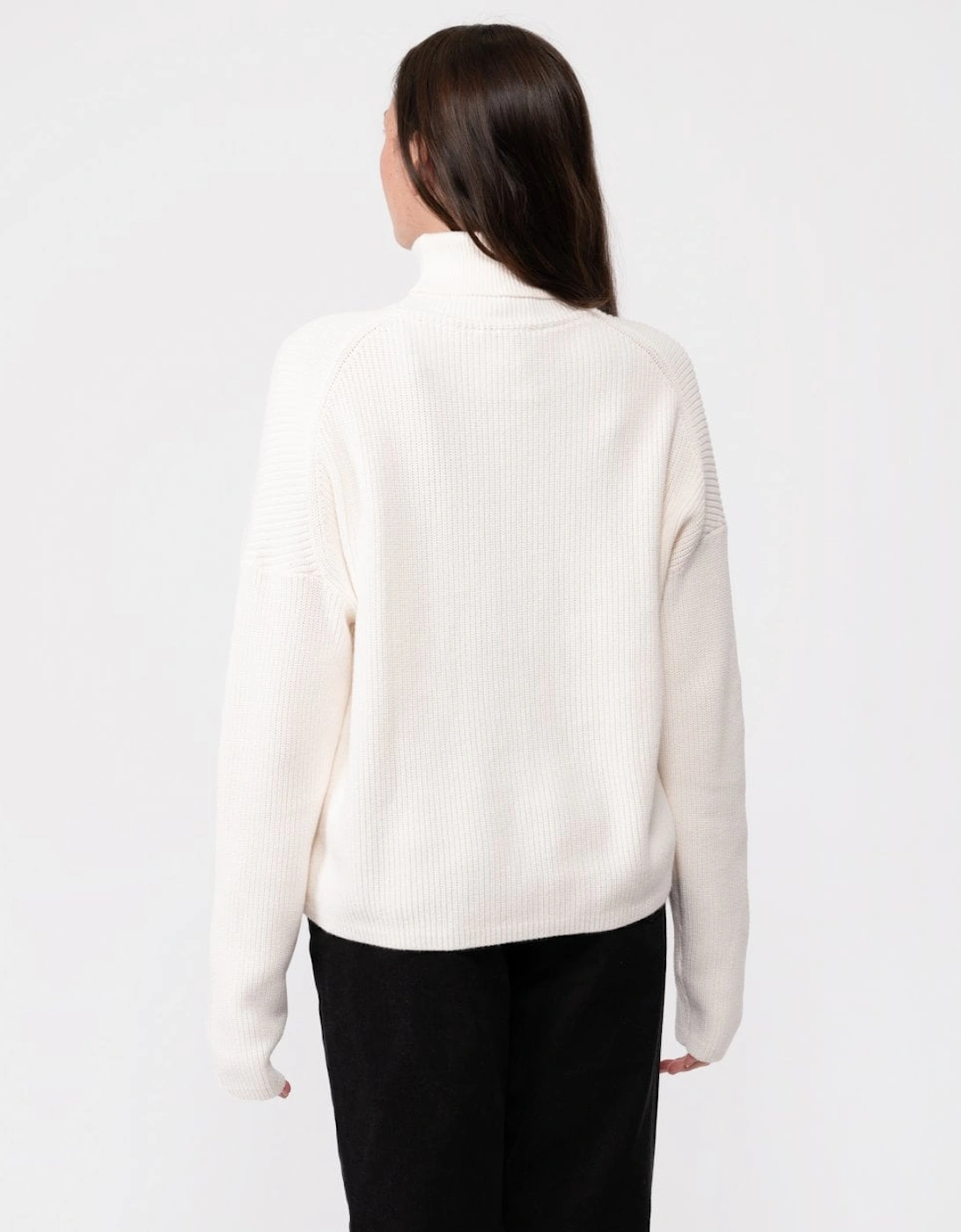 Cotton Womens Funnel-Neck Jumper