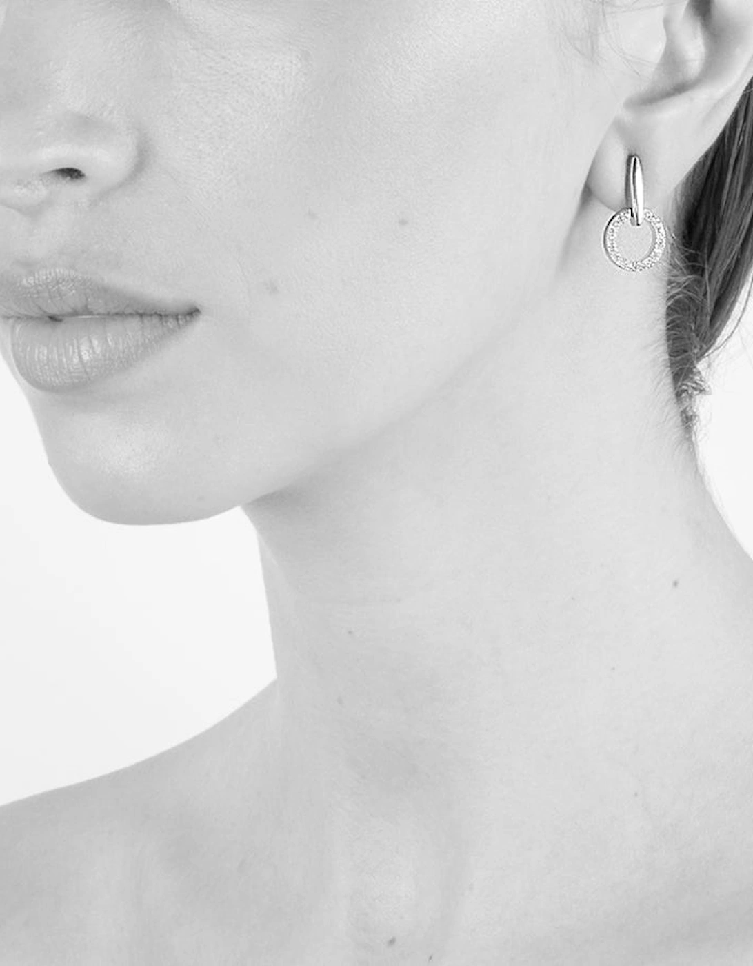 Cachet London Unisex Silver/Silver Lara Drop Earrings - Image 3