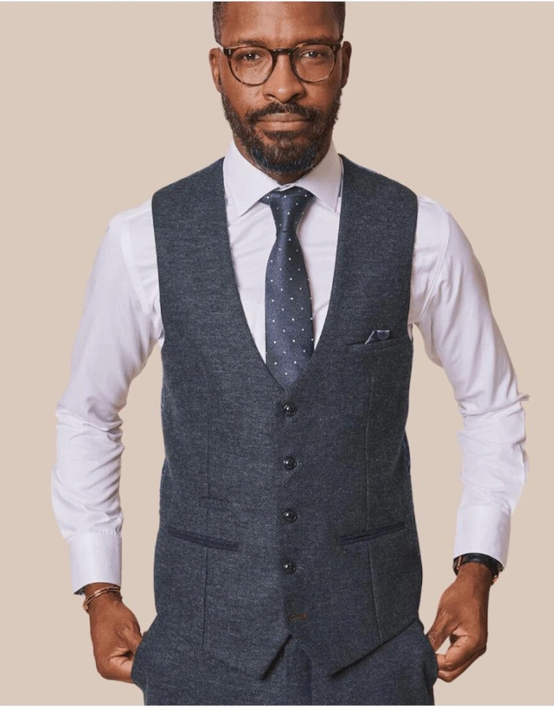 Marlow Blue Tweed Waistcoat